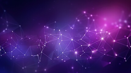 Fototapeta premium Purple background connected lines with dots geometric polygonal