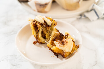 Captivating Capture of No-Yeast Cinnamon Roll Cupcakes
