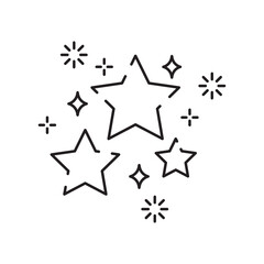 Christmas star line icon or logo style. High quality sign and symbol on a white background. Happy New Year vector outline pictogram for infographic