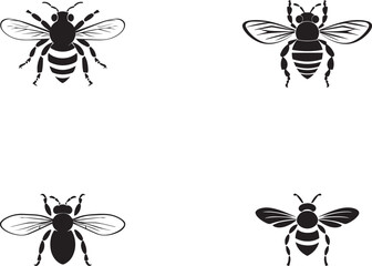 Bee icon vector on the white background
