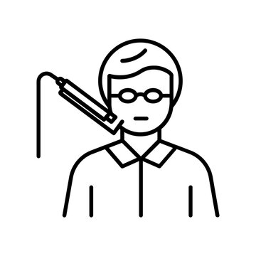 man with dental tool, black outline clip art preview