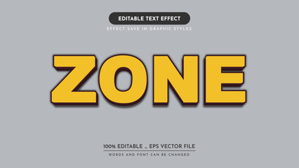 zone editable text effect style. text effect vector illustration