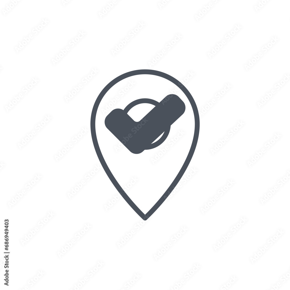 Poster vector sign of the check point symbol isolated on a white background. icon color editable.
