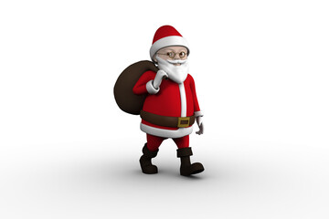 Digital png illustration of santa claus on transparent background