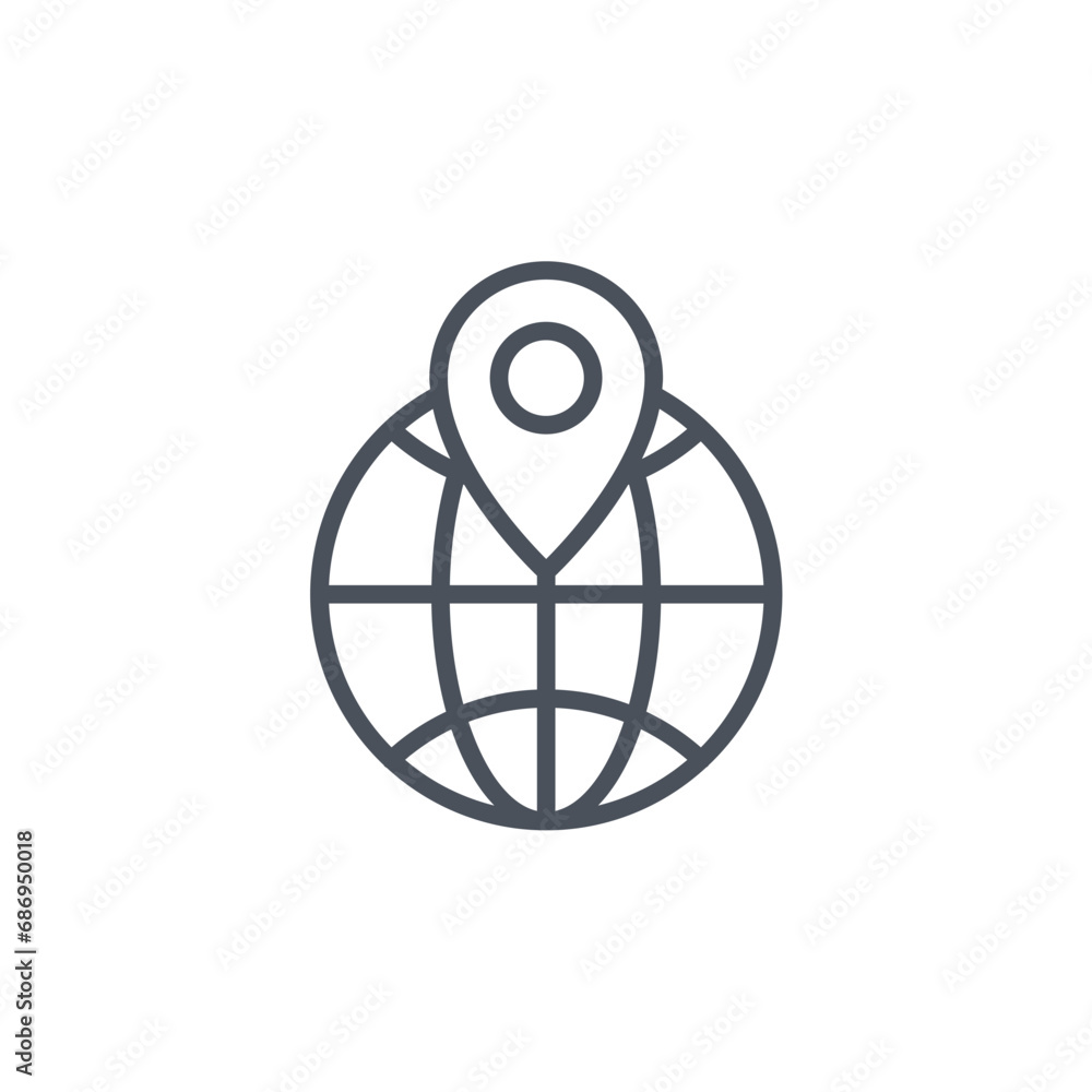 Poster vector sign of the geolocation symbol isolated on a white background. icon color editable.
