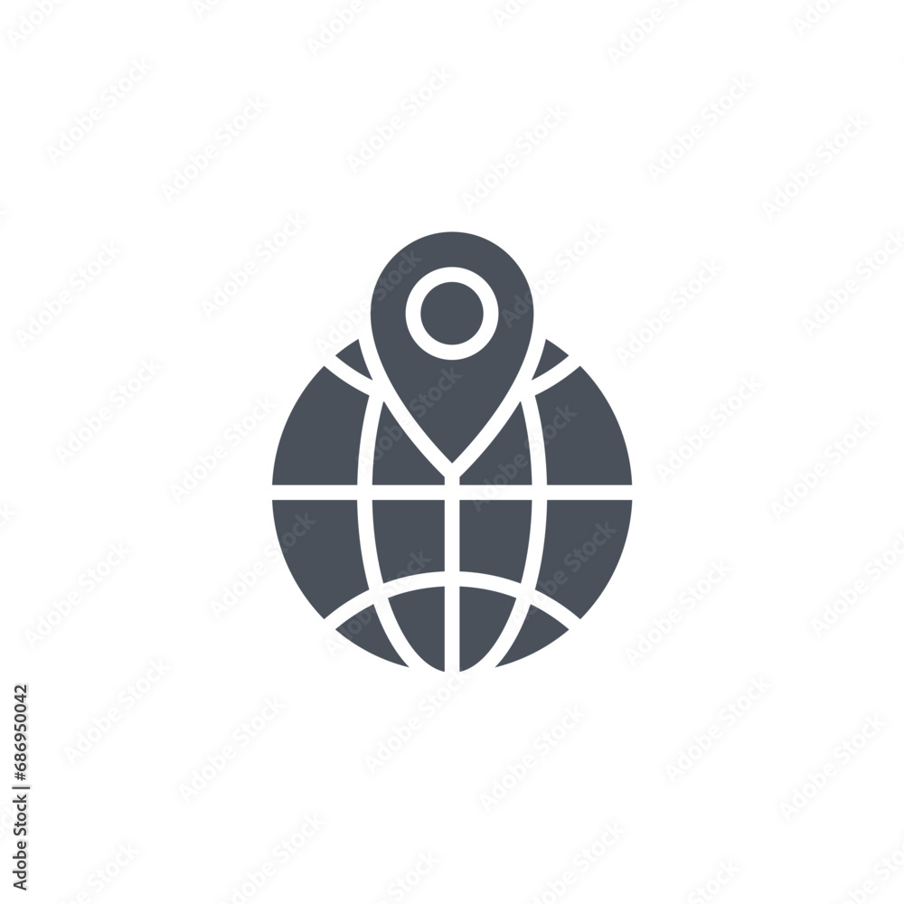 Poster vector sign of the geolocation symbol isolated on a white background. icon color editable.
