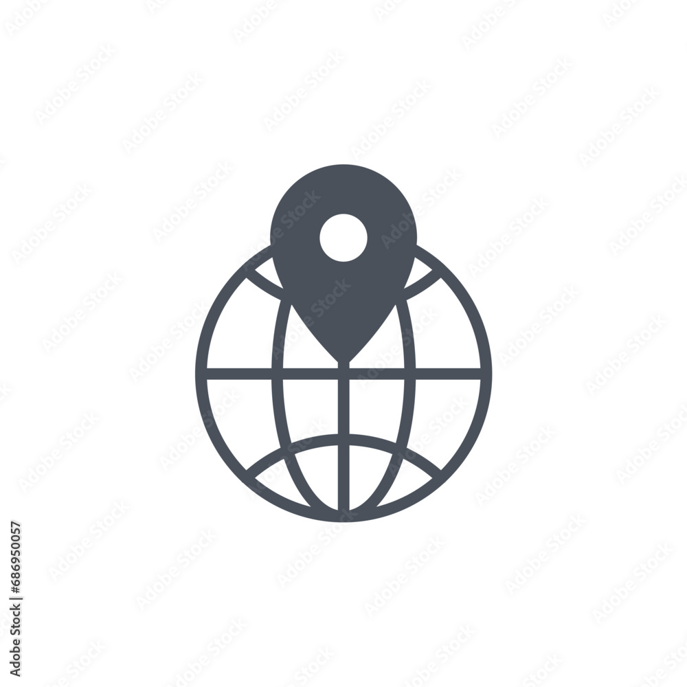 Poster vector sign of the geolocation symbol isolated on a white background. icon color editable.