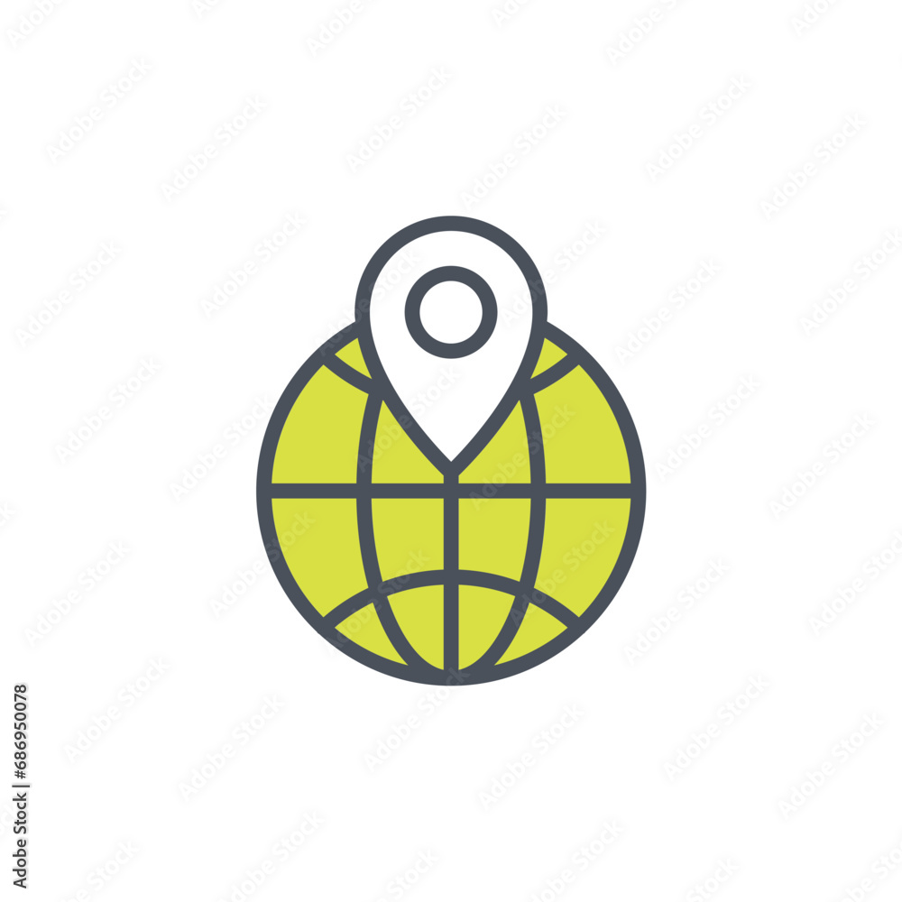 Poster vector sign of the geolocation symbol isolated on a white background. icon color editable.