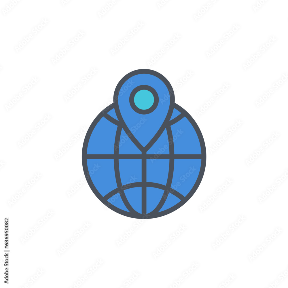 Poster vector sign of the geolocation symbol isolated on a white background. icon color editable.