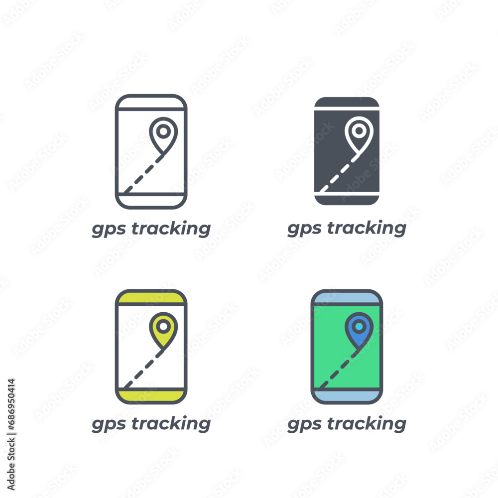 Poster vector sign of the gps tracking symbol isolated on a white background. icon color editable.