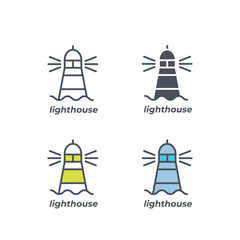 Vector sign of the lighthouse symbol isolated on a white background. icon color editable.