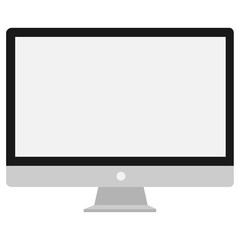 Digital png illustration of white computer screen on transparent background