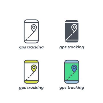 Vector sign of the gps tracking symbol isolated on a white background. icon color editable.