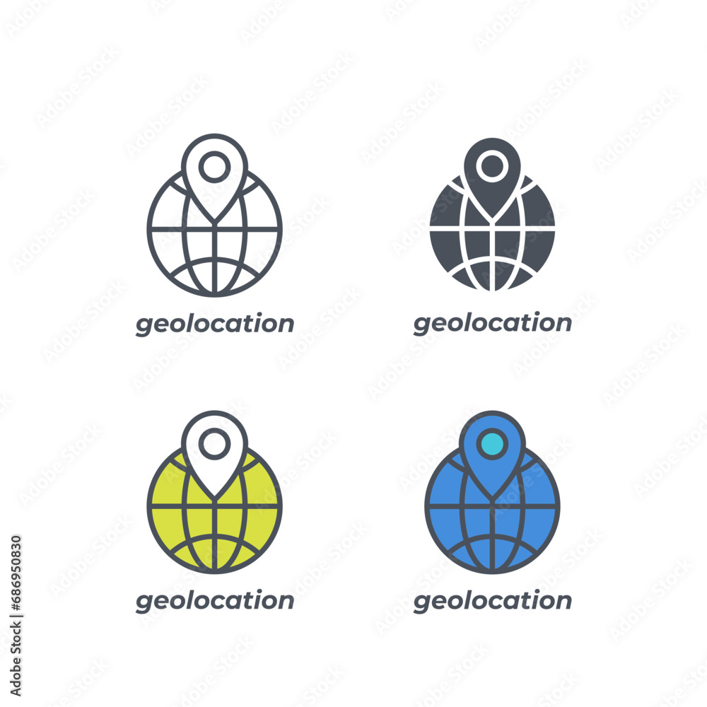 Poster vector sign of the geolocation symbol isolated on a white background. icon color editable.