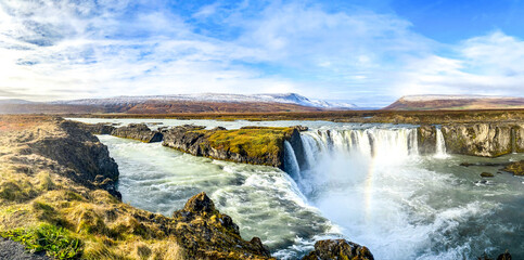 Majestic Godafoss Waterfall in Iceland - 686951005