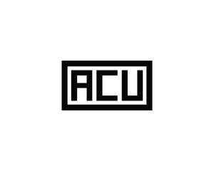 ACU logo design vector template