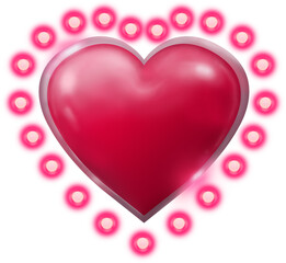 Digital png illustration of pink heart on transparent background