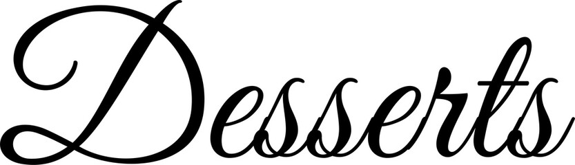 Digital png illustration of desserts text on transparent background