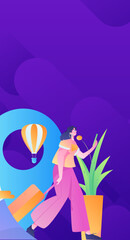 Holiday travel travel characters internet background vector hand drawn illustration
