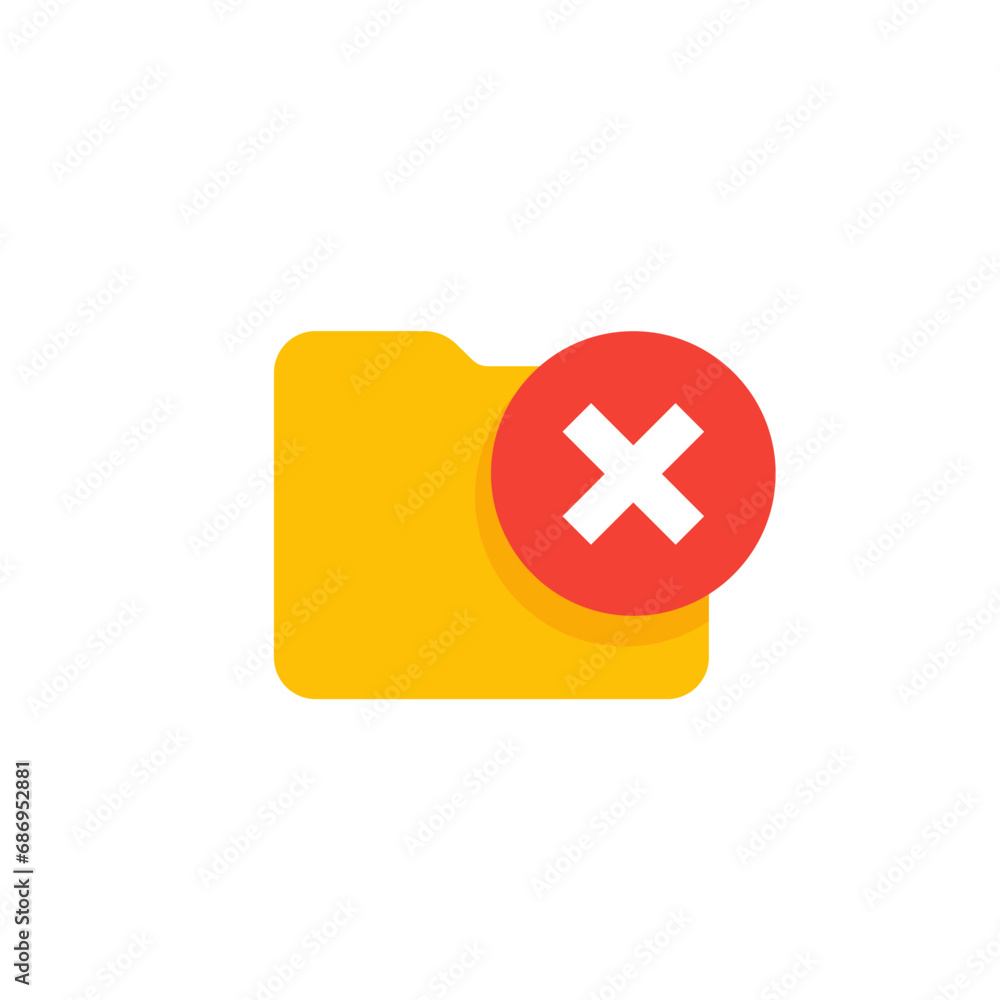 Poster no access to folder icon for ui, flat vector