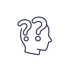 Confusion or uncertainty line icon, vector