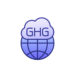 GHG icon with outline, greenhouse gas