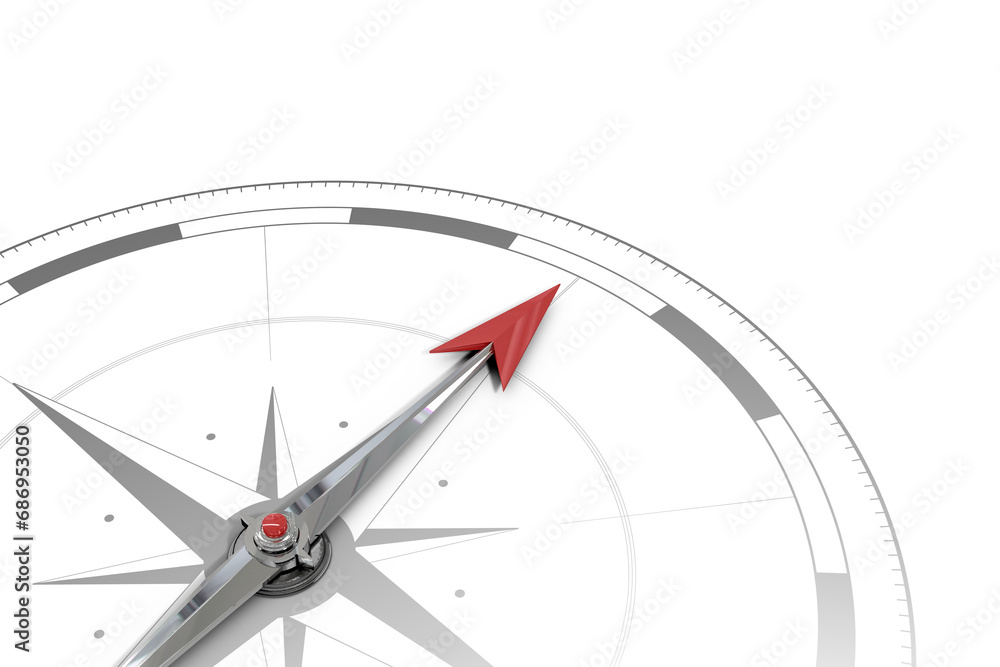 Poster digital png illustration of compass with red pointer on transparent background