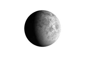 Digital png illustration of white moon on transparent background