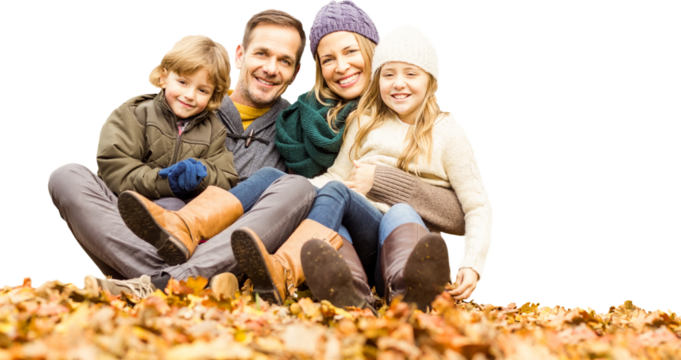 Digital png photo of happy caucasian couple with son and daughter on transparent background