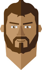 Digital png illustration of head of man with beard on transparent background