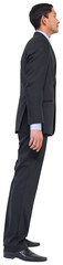 Digital png photo of biracial businessman standing on transparent background