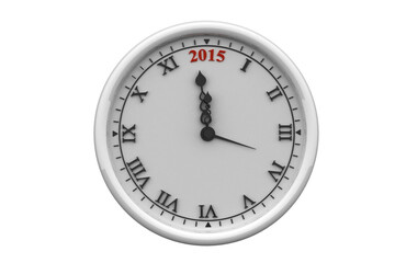Digital png illustration of white clock with 2015 on transparent background