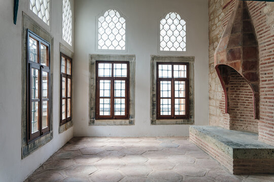 Istanbul, Turkey - January 12th 2023 Interiors and exhibits in Topkapi kitchen pavilions