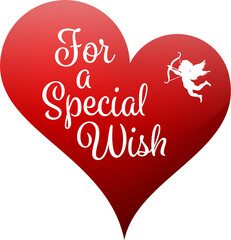 Digital png illustration of heart with for a special wish text on transparent background