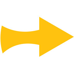 Digital png illustration of yellow arrow on transparent background