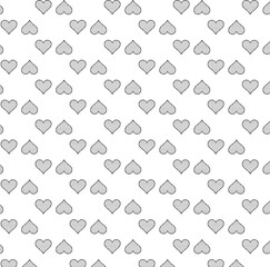 Digital png illustration of black hearts repeated on transparent background