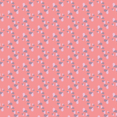 Digital png illustration of blue and pink pattern of repeated hearts on transparent background
