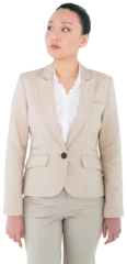 Deurstickers Aziatische plekken Digital png photo of asian businesswoman standing on transparent background