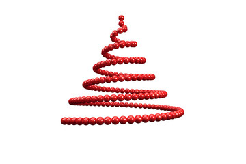 Digital png illustration of red christmas tree symbol on transparent background