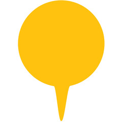 Digital png illustration of yellow destination pin on transparent background