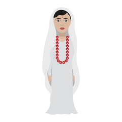 Digital png illustration of hindu woman in traditional suit on transparent background