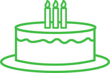Digital png illustration of green cake with candles on transparent background