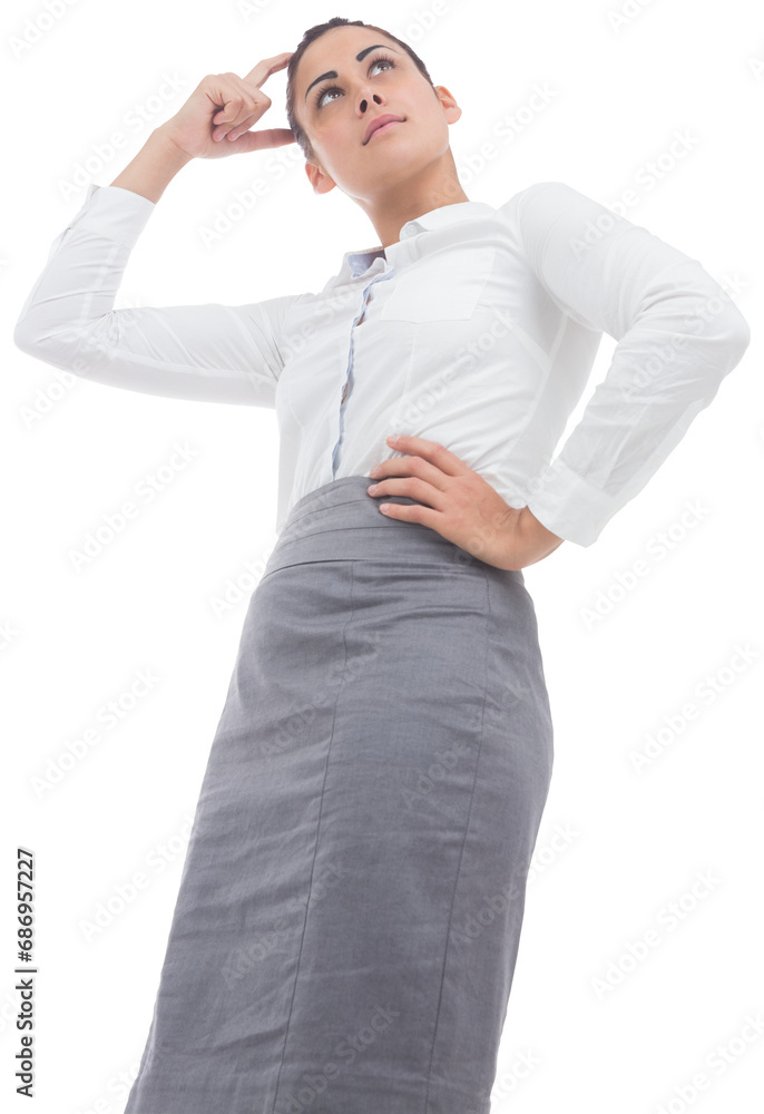 Sticker Digital png photo of biracial businesswoman standing on transparent background