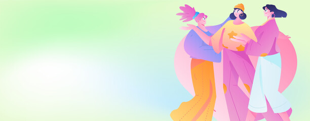 3.12 International Women's Day professional women flat character vector concept operation hand drawn illustration
