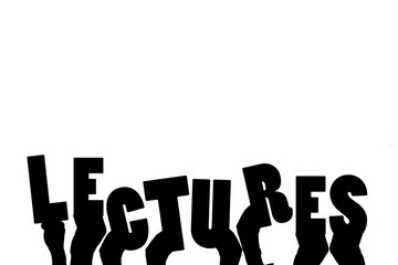 Digital png illustration of hands with lectures text on transparent background