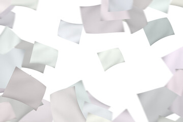 Digital png illustration of floating sheets of paper on transparent background - obrazy, fototapety, plakaty