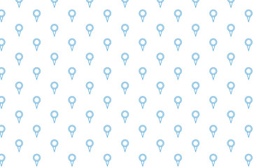 Digital png illustration of blue pattern of repeated destination pins on transparent background