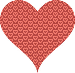 Digital png illustration of red heart with pattern on transparent background