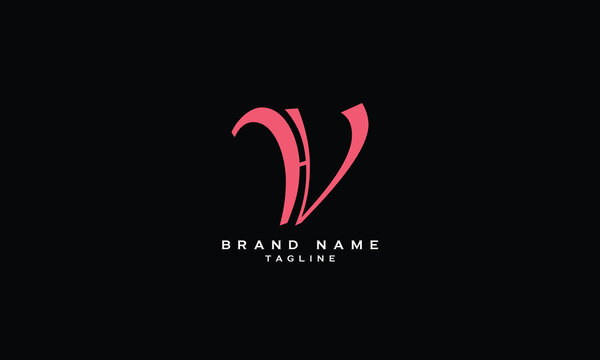 HV, VH, Abstract initial monogram letter alphabet logo design