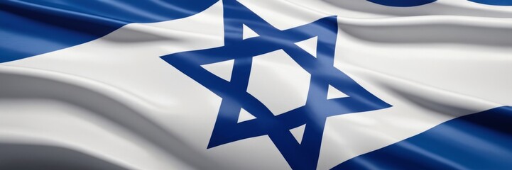 Fototapeta premium Israel flag waving with the wind. Generative AI.